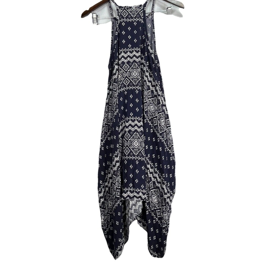 Lilyful Boho Tunic Dress Women S Blue White Print Flowy Batwing - Picture 10 of 10